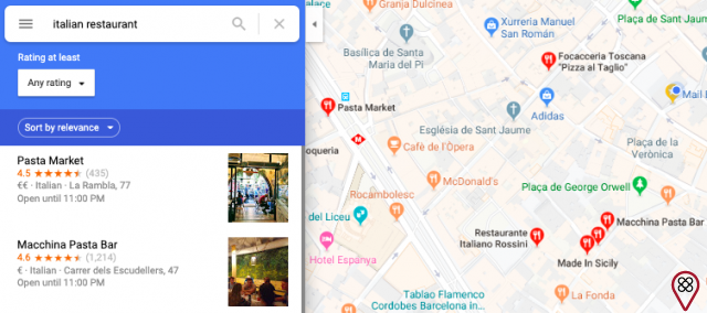Restaurantes google maps